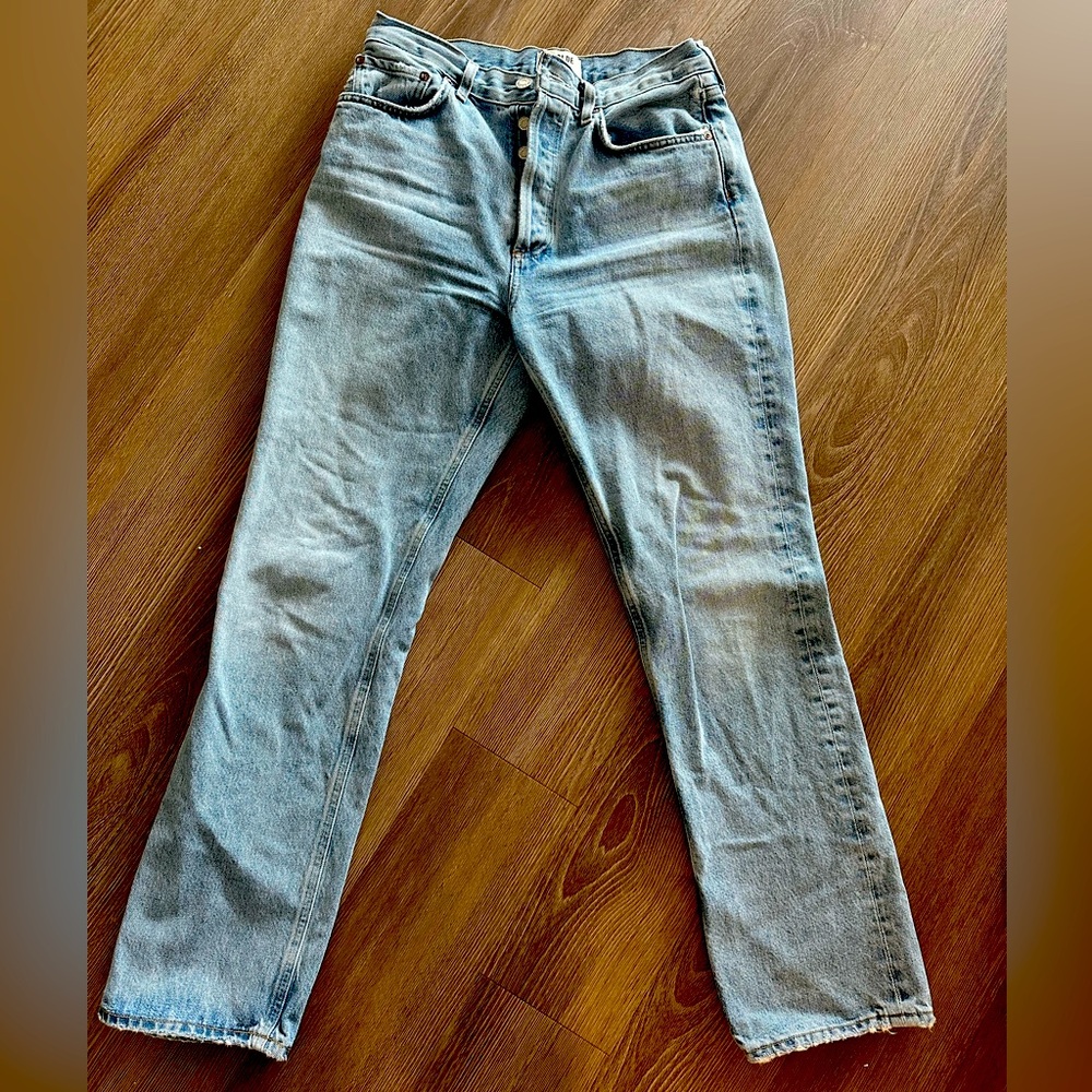 Agolde Lana Mid Rise Straight in Riptide